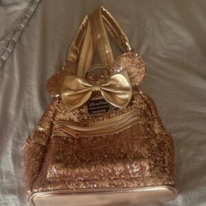 Loungefly Shiny Gold Sequin Backpack